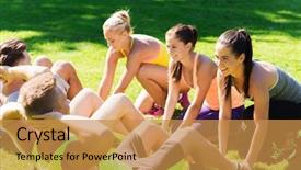  Presentation with boot camp - Slides featuring sit-ups at boot camp background and a gold colored foreground