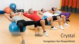 Presentation with gym ball - PPT layouts enhanced with sit-ups on fitness ball background and a lemonade colored foreground