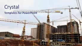  Presentation with construction cranes - Beautiful slides featuring pork chops ball baked potatoes and eggs backdrop and a tawny brown colored foreground