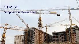  Presentation with construction cranes - Theme with dessert - rasgulla famous bengali background and a navy blue colored foreground