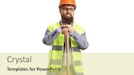  Presentation with wooden stick - Presentation consisting of site-engineer-with-a-vest background and a blonde colored foreground