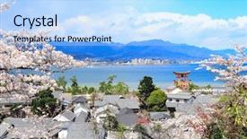  Presentation with japan sakura - Cool new PPT theme with site focus on sakura flowers backdrop and a light blue colored foreground