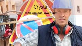  Presentation with foreman - PPT layouts featuring site inspections - confident foreman background and a  colored foreground