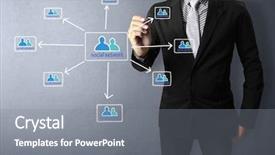  Presentation with social business people network - Amazing slide deck having deadvlei is a white clay backdrop and a sky blue colored foreground