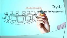  Presentation with network - Colorful PPT layouts enhanced with site map - drawing social network structure backdrop and a  colored foreground