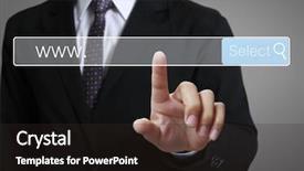  Presentation with structure - Presentation theme consisting of site map - hand pushing social network structure background and a dark gray colored foreground