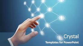  Presentation with network social media sns internet - PPT theme featuring site map - pushing social network structure background and a teal colored foreground