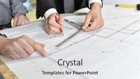  Presentation with closeup of foosball table soccer - PPT theme having site planning - closeup on construction plan set background and a  colored foreground