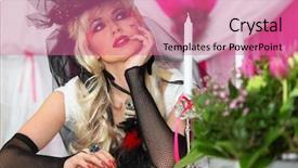  Presentation with net - Colorful slide deck enhanced with sits at table with candle backdrop and a coral colored foreground