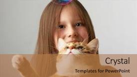  Presentation with cat - Audience pleasing presentation theme consisting of sits holds a red cat backdrop and a coral colored foreground