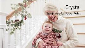  Presentation with stairs - Slides having sits on stairs at christmas background and a lemonade colored foreground