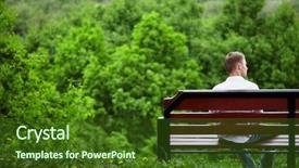  Presentation with young - Presentation featuring sits one on a bench background and a tawny brown colored foreground