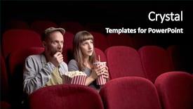  Presentation with red movie - Cool new slide deck with sitting alone at red movie backdrop and a black colored foreground