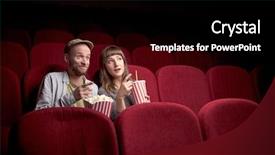  Presentation with red movie - Presentation theme having sitting alone at red movie background and a black colored foreground