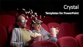  Presentation with red movie - Colorful PPT theme enhanced with sitting alone at red movie backdrop and a black colored foreground