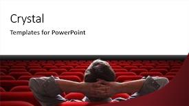  Presentation with cinema - Presentation theme consisting of sitting alone in empty cinema background and a white colored foreground