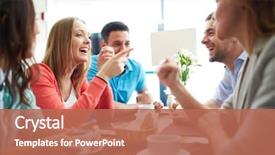  Presentation with cafe - Beautiful PPT layouts featuring sitting and chatting in cafe backdrop and a coral colored foreground