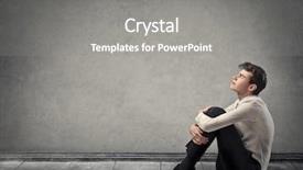  Presentation with thinking - Cool new slides with sitting and thinking of something backdrop and a  colored foreground