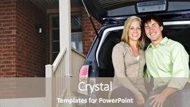  Presentation with catholic couple silhouette of young - Beautiful slides featuring sitting at back of car backdrop and a coral colored foreground