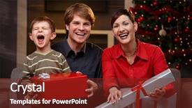  Presentation with adolescent and parents - Audience pleasing slide deck consisting of sitting at couch holding christmas backdrop and a tawny brown colored foreground