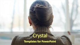  Presentation with real woman hair texture human - PPT theme having sitting at panoramic window back background and a tawny brown colored foreground