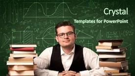  Presentation with young children at school - Colorful slide deck enhanced with sitting at school desk reading backdrop and a  colored foreground