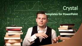  Presentation with school desk - Cool new presentation design with sitting at school desk reading backdrop and a  colored foreground