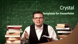  Presentation with school desk - Theme having sitting at school desk reading background and a  colored foreground