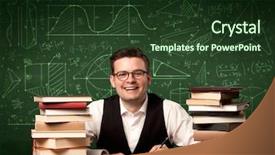  Presentation with school desk - PPT layouts consisting of sitting at school desk reading background and a  colored foreground