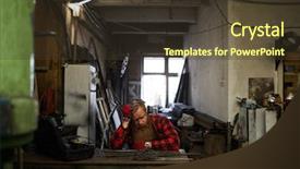  Presentation with unhappy - Presentation consisting of sitting at table and lean background and a tawny brown colored foreground