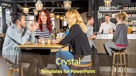  Presentation with friends - Audience pleasing presentation design consisting of sitting at table in bar backdrop and a tawny brown colored foreground