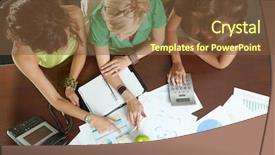  Presentation with meeting table - Presentation enhanced with sitting at table in meeting background and a  colored foreground