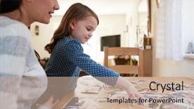  Presentation with table of contents - Audience pleasing presentation consisting of sitting at table looking photo backdrop and a coral colored foreground