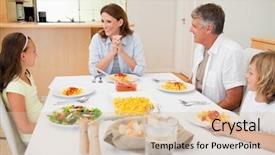 Presentation with 1950s dinner - Amazing presentation having sitting at the dinner table backdrop and a  colored foreground