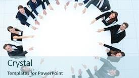  Presentation with round table - Theme with sitting at the round table background and a sky blue colored foreground