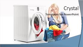  Presentation with machine - Presentation enhanced with sitting by a washing machine background and a white colored foreground