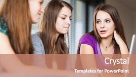  Presentation with college - Slide set consisting of sitting in a classroom full background and a coral colored foreground