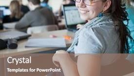  Presentation with color full - Slides having sitting in a classroom full background and a coral colored foreground