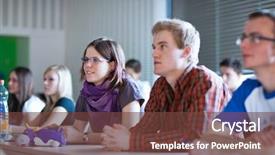  Presentation with college - Beautiful theme featuring sitting in a classroom full backdrop and a tawny brown colored foreground
