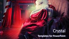  Presentation with santa claus and reindeers - Audience pleasing PPT layouts consisting of sitting in a comfortable chair backdrop and a wine colored foreground