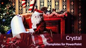  Presentation with christmas presents - Theme enhanced with sitting in a comfortable chair background and a wine colored foreground