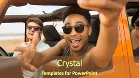  Presentation with selfie - Beautiful presentation design featuring sitting in a convertible car backdrop and a tawny brown colored foreground