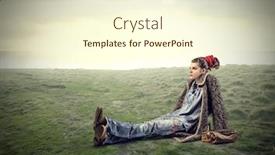  Presentation with field - Slide deck with sitting-in-a-field background and a cream colored foreground