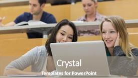  Presentation with lecture hall - Amazing presentation theme having sitting in a lecture hall backdrop and a gray colored foreground