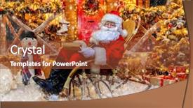  Presentation with christmas lights bulb decoration - Beautiful slides featuring sitting in a rocking chair backdrop and a tawny brown colored foreground