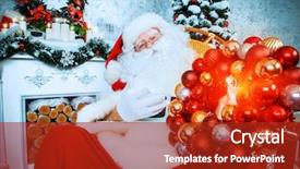  Presentation with christmas tree - Slide set enhanced with sitting in a rocking chair background and a  colored foreground