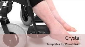  Presentation with disease - Audience pleasing presentation consisting of sitting in a wheelchair immobility backdrop and a  colored foreground