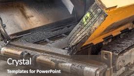  Presentation with rest - Slides consisting of sitting in asphalt paveing machine background and a  colored foreground