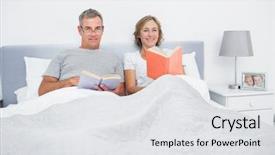  Presentation with good morning couple bed - PPT layouts consisting of bamboo texture and background background and a lemonade colored foreground