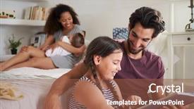  Presentation with family reading - Amazing PPT layouts having sitting in bedroom reading book backdrop and a  colored foreground